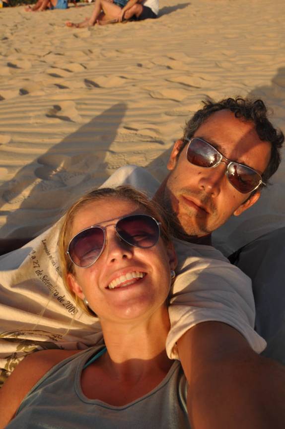 Autofoto assistindo ao pôr-do-dol em Jericoacoara - CE